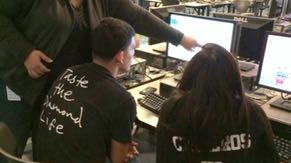Nona Vidaña volunteers at the Hour of Code program as part of Computer Science Education Week. Nona is inspired to share her skills to help high-school students gain valuable coding skills for 21st century jobs.